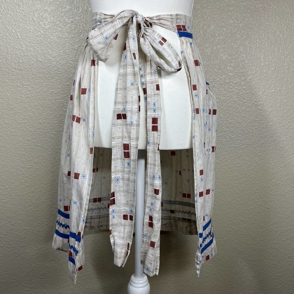 Vintage 70’s Apron Sparkle Geometric Print MCM Kitchen Cooking - Picture 3 of 9